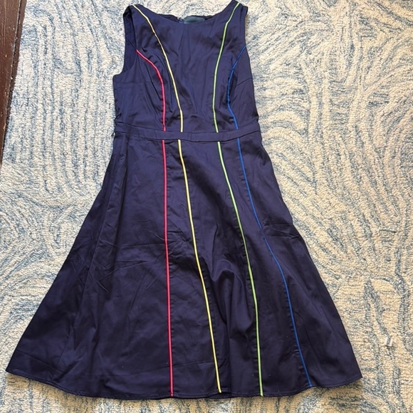 Modcloth Between the Lines Fit and Flare Dress size L missing belt NWT